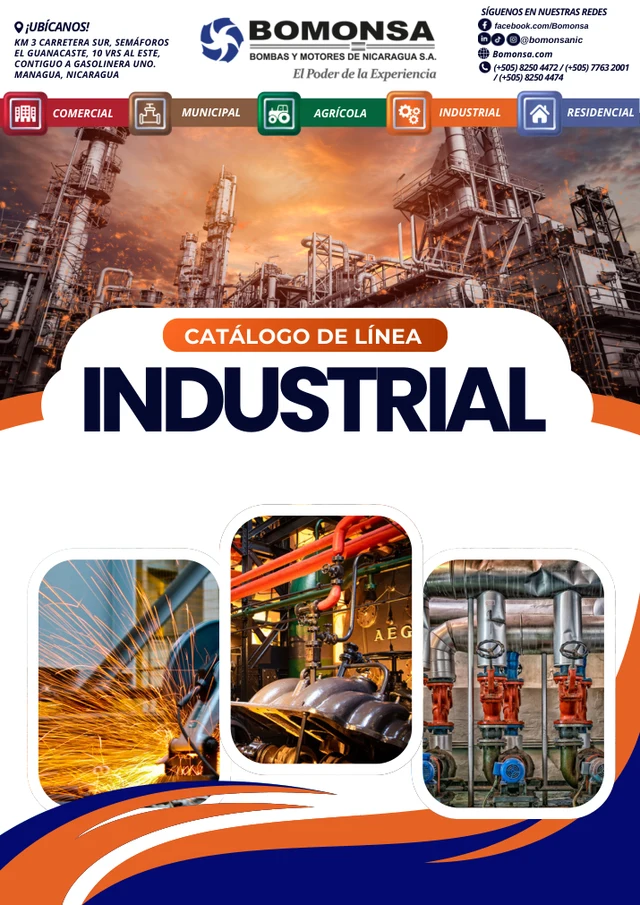 Portada del catálogo BOMONSA Línea Industrial